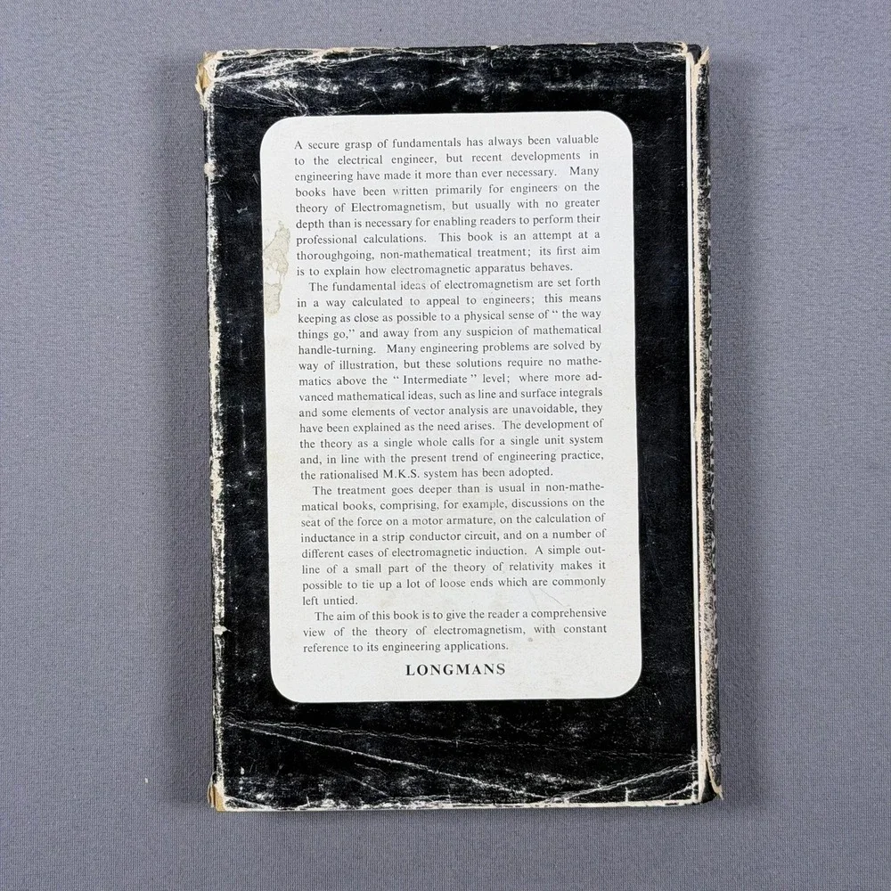 G. W. Carter The Electromagnetic Field in Its Engineering Aspects Hardcover 1957